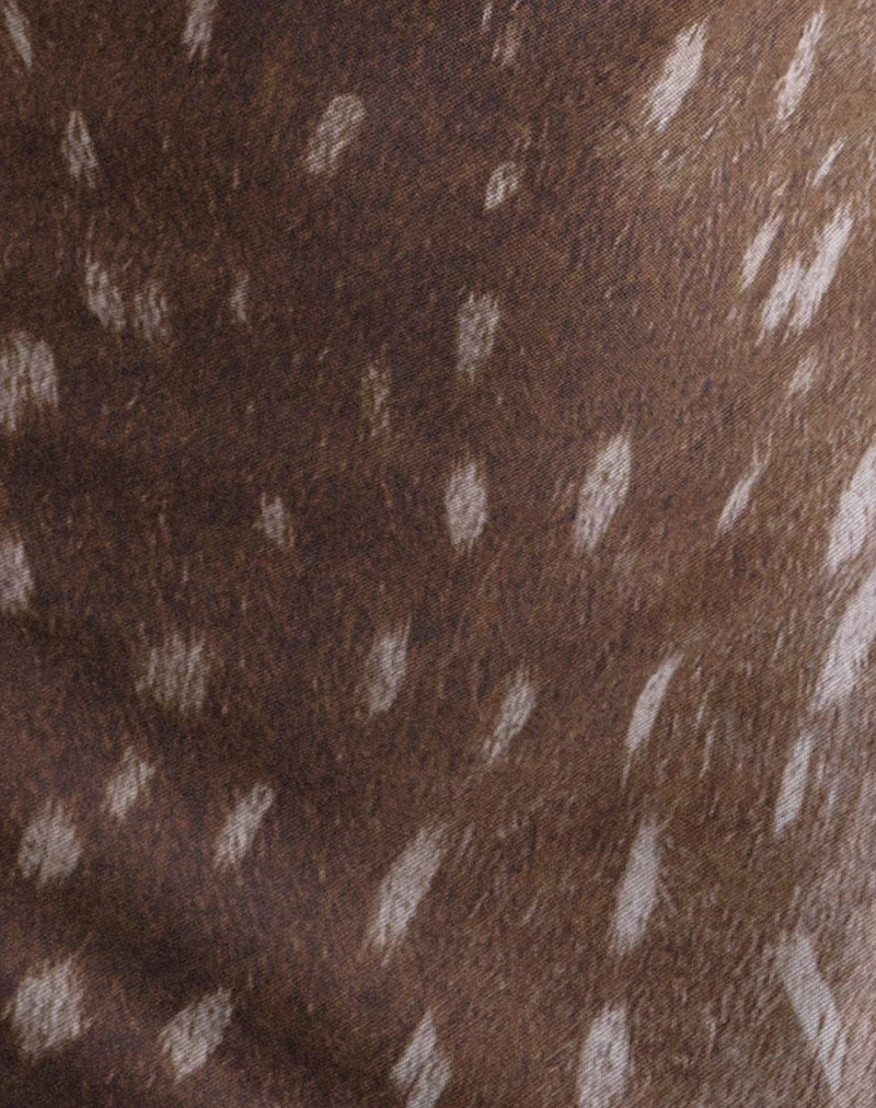 Mini-robe Molada en maille « Blurry Deer » marron