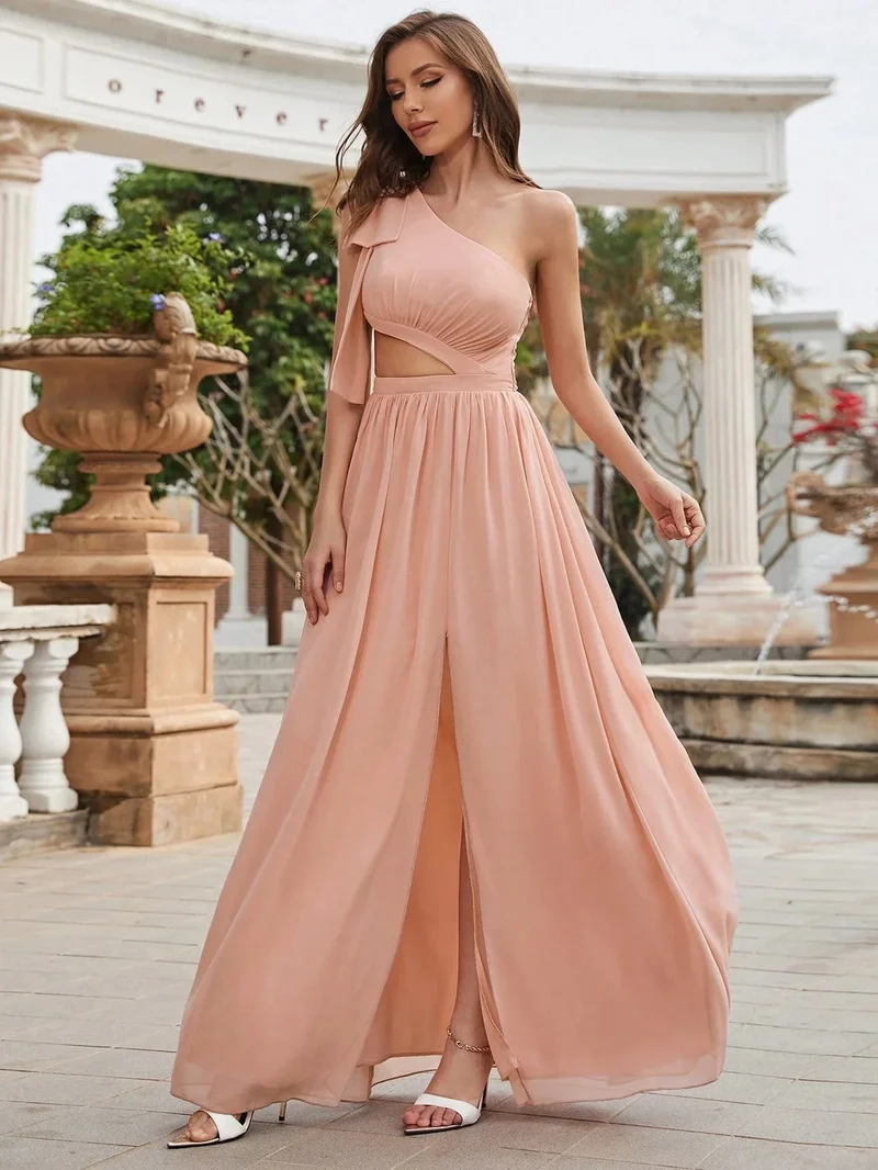 Robe de soirée mariage sexy rose poudré
