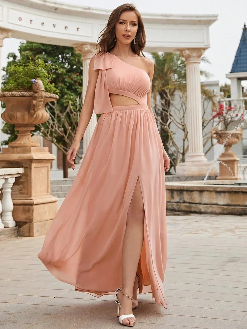 Robe de soirée mariage sexy rose poudré