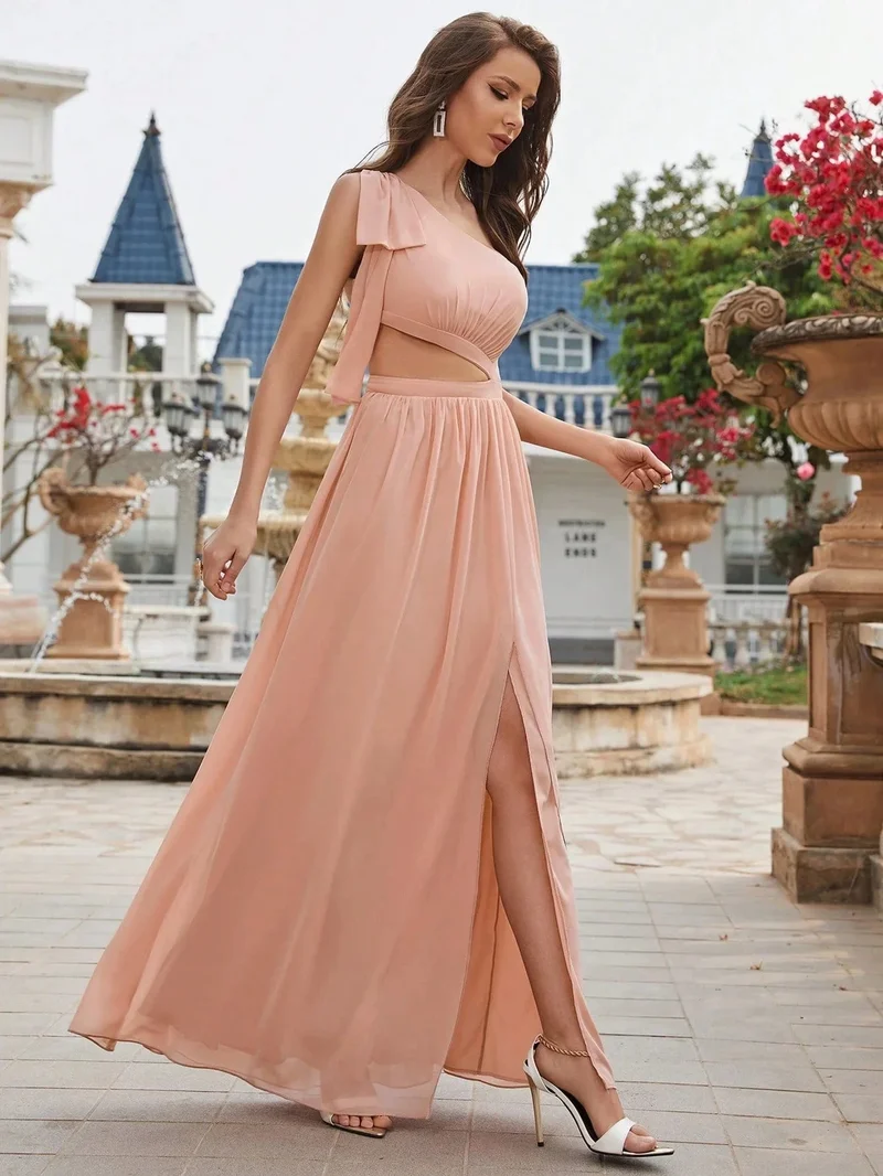 Robe de soirée mariage sexy rose poudré