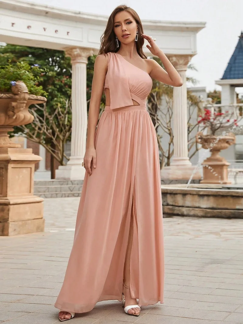 Robe de soirée mariage sexy rose poudré