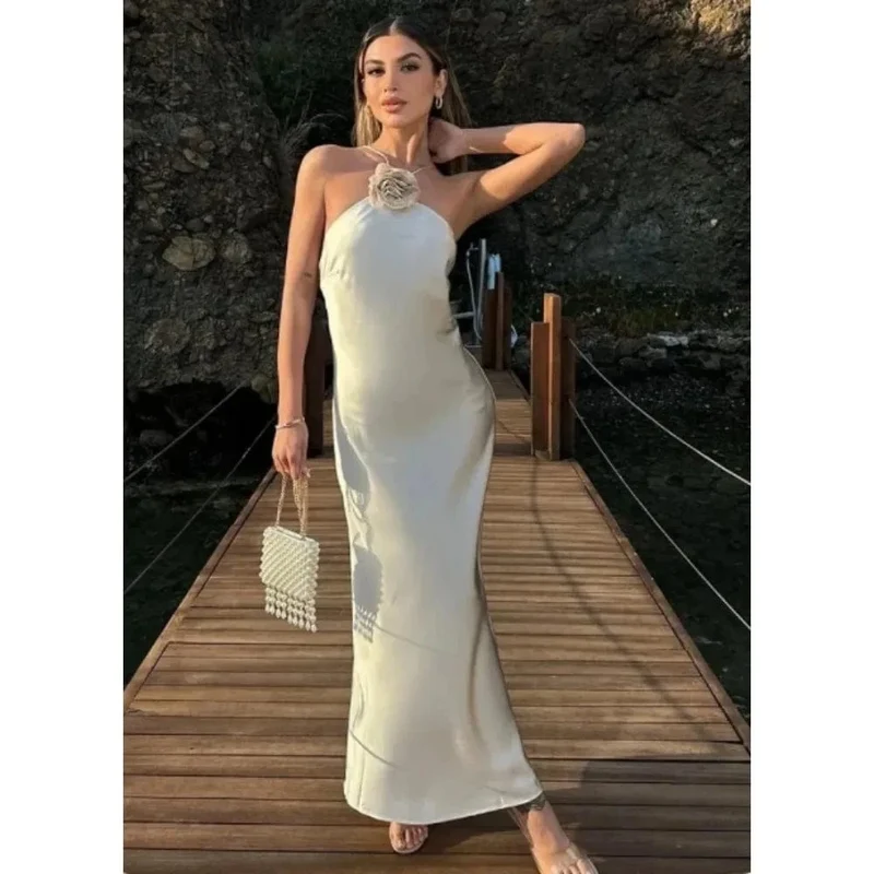 Robe invitée de mariage satin dos nu
