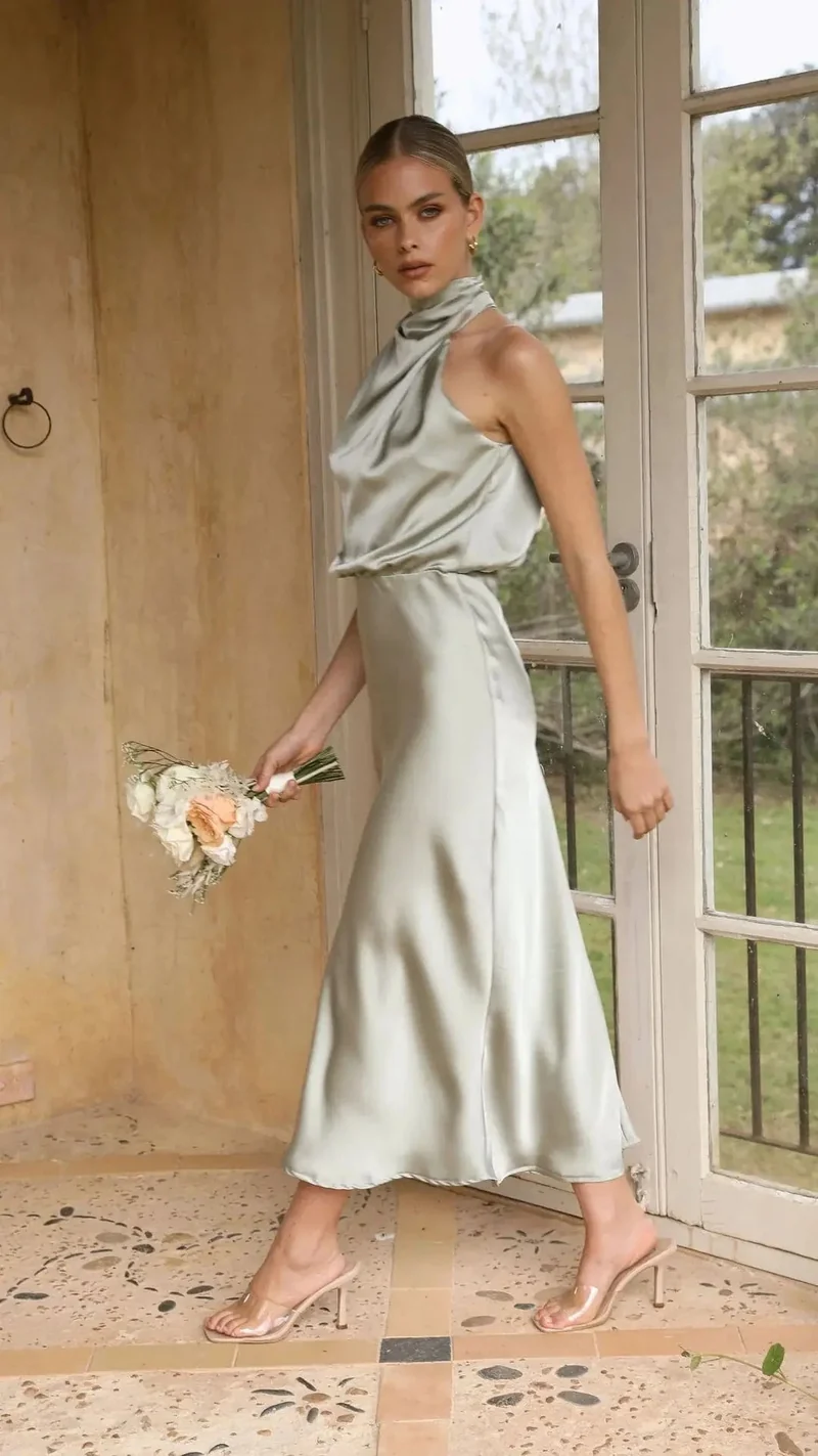 Robe demoiselle d'honneur chic midi