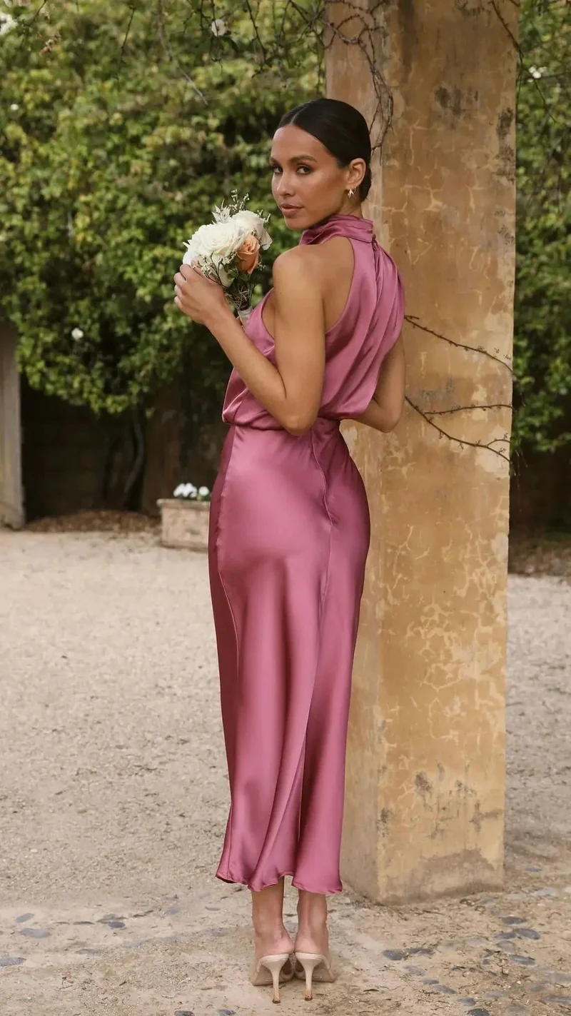 Robe demoiselle d'honneur chic midi