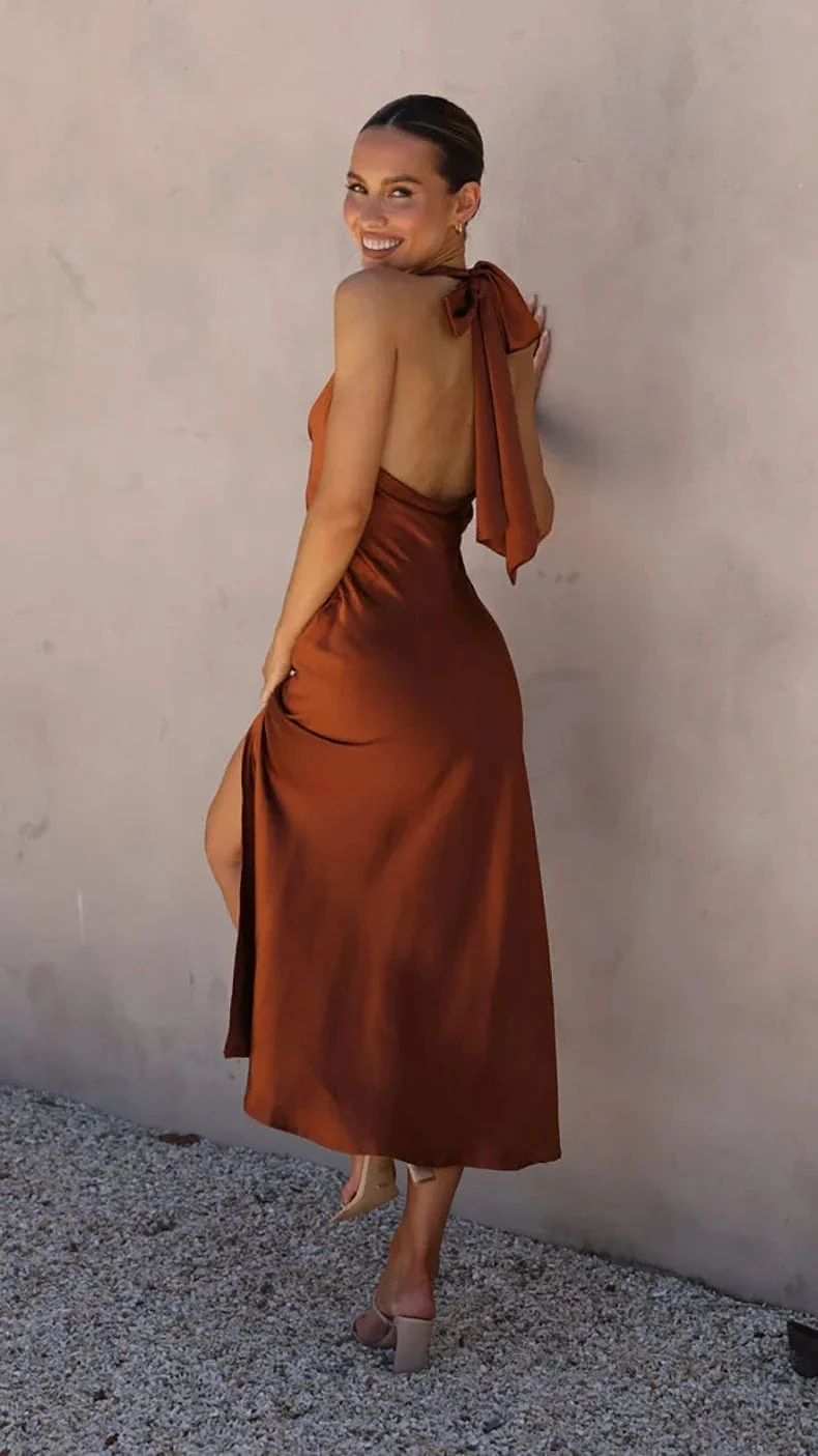 Robe demoiselle d'honneur midi dos nu