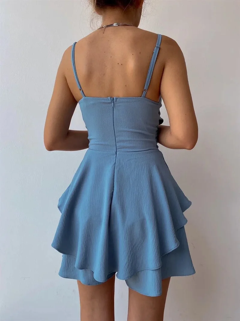 Robe courte été drapée fluide