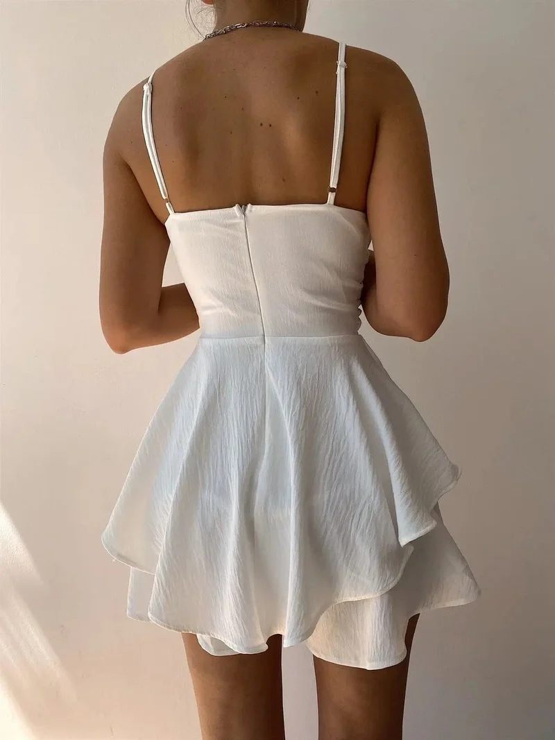 Robe courte été drapée fluide