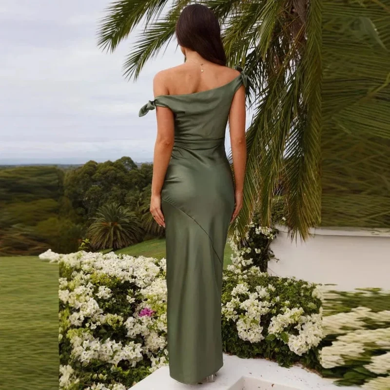 Robe demoiselle d'honneur vert olive