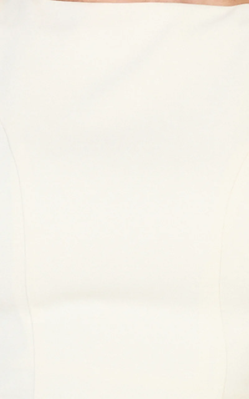 Lorayne Mini Dress - Cap Sleeve Gathered Hip Tie Back Mini Dress in Cream