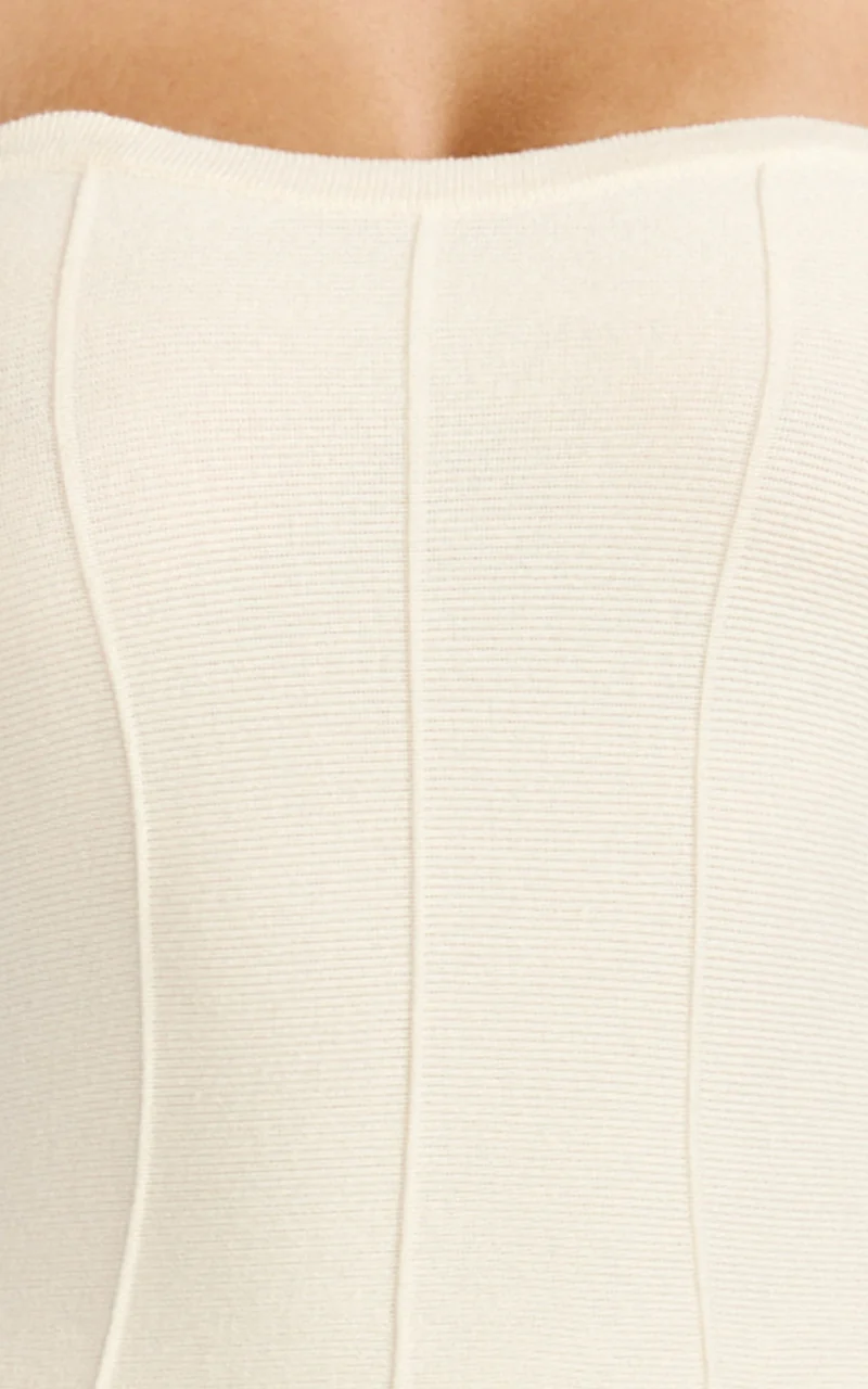 Roselisse Mini Dress - Strapless Sweetheart Fit & Flare Mini Dress in Cream