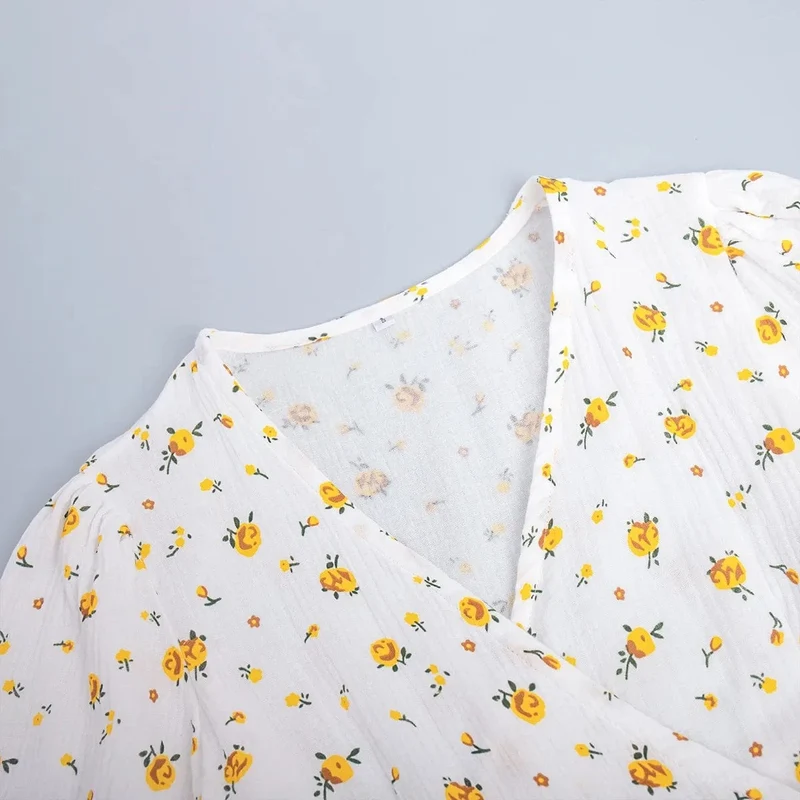 Robe été fleurie longue blanche