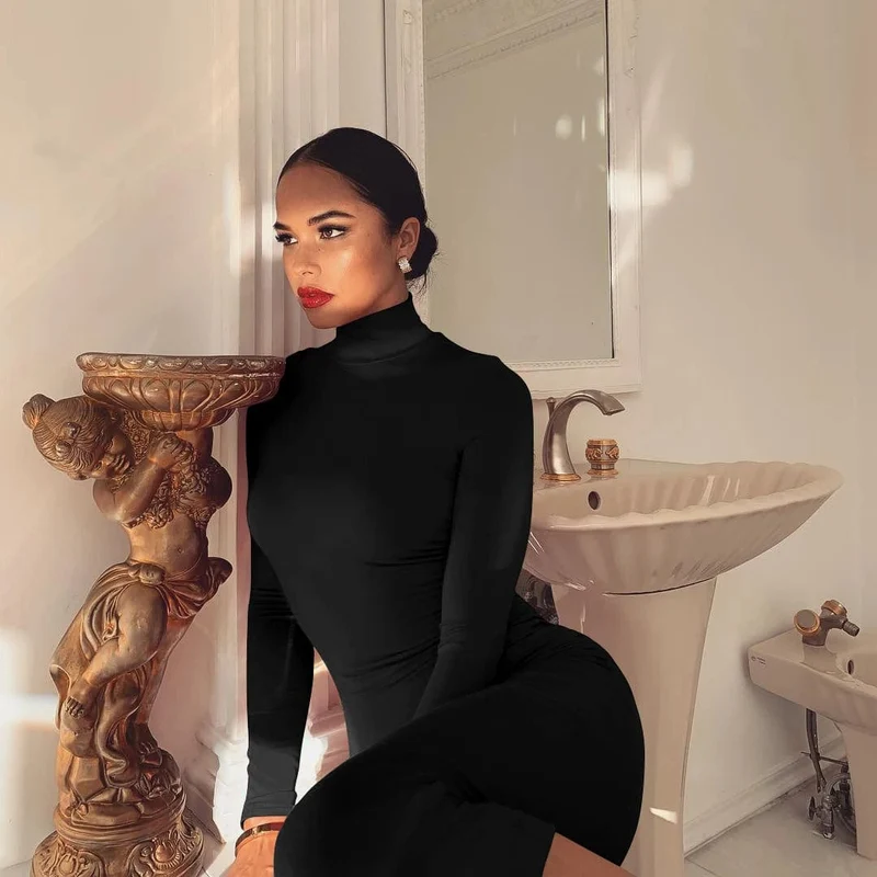 Robe de soirée chic midi moulante