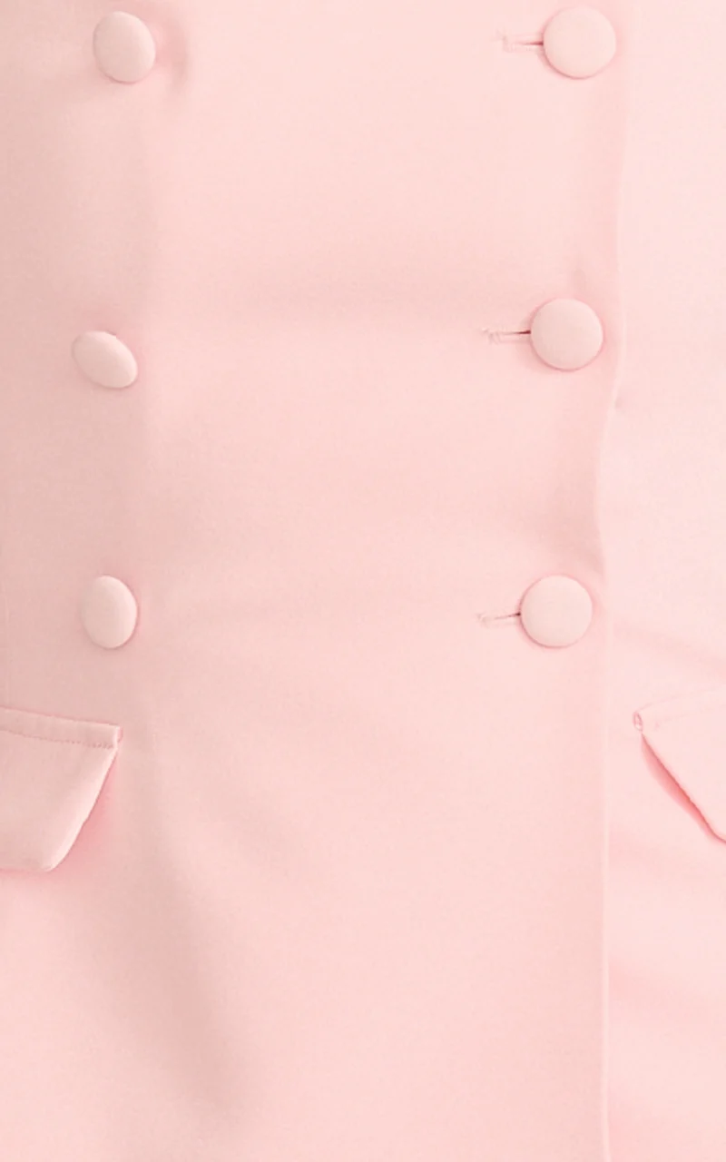 Melissa Top - Sleeveless Double Breasted Vest Top in Baby Pink