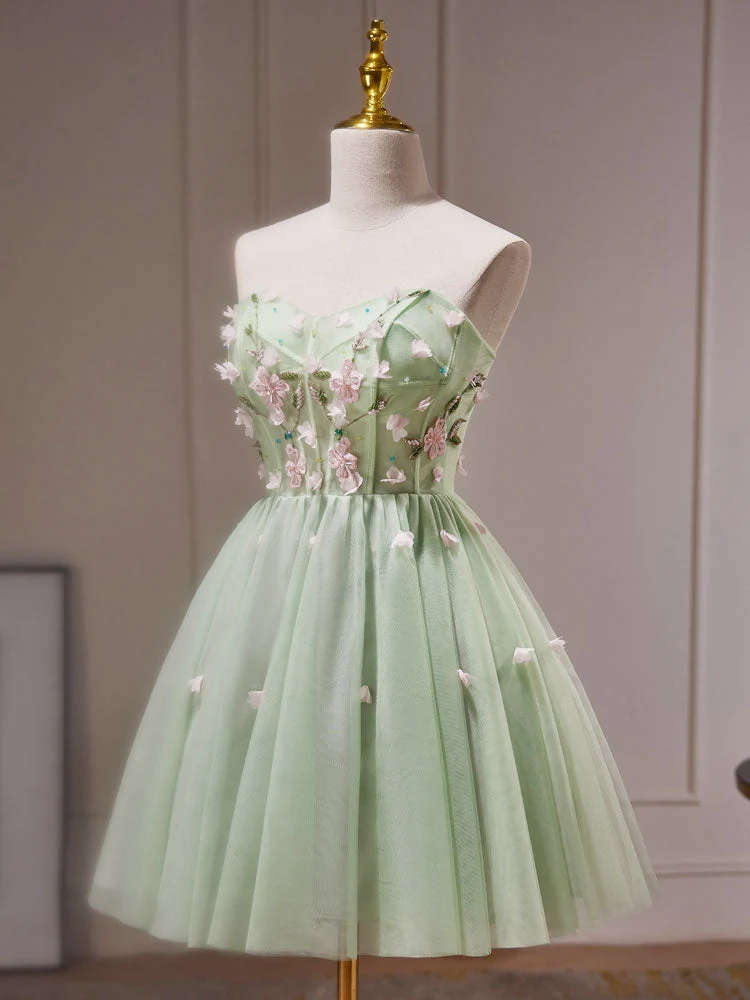 Robe de soirée transparente en tulle vert, robe de soirée transparente