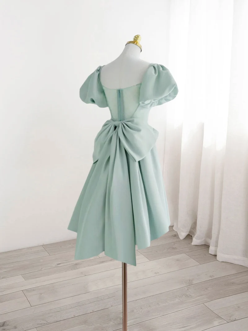 Robe de soirée courte vert menthe, robe de soirée