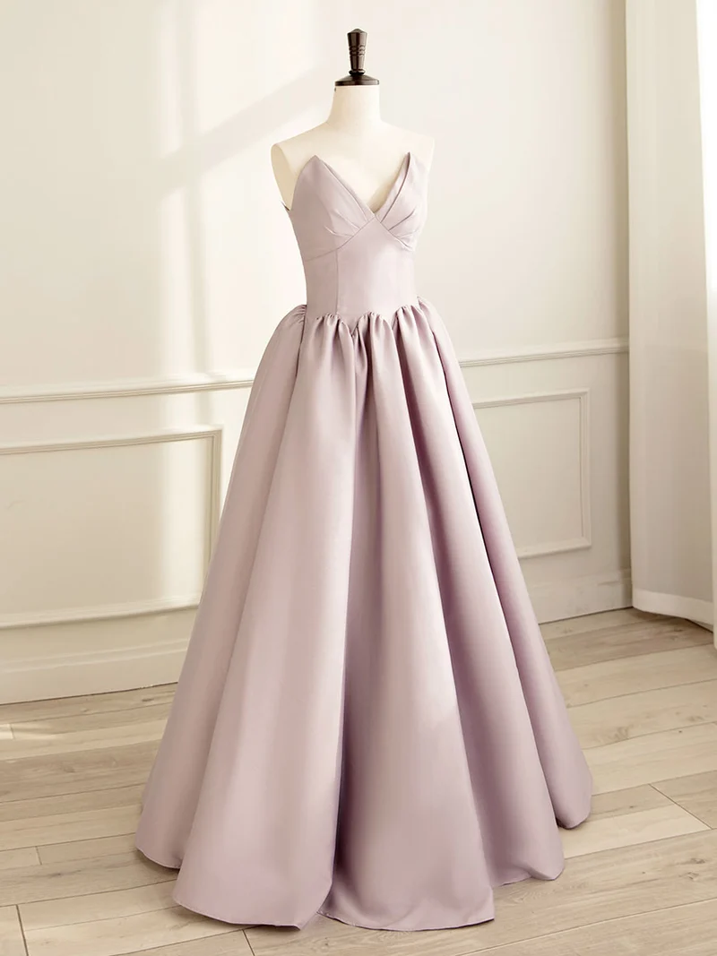 Robe de soirée trapèze élégante en satin taille basse
