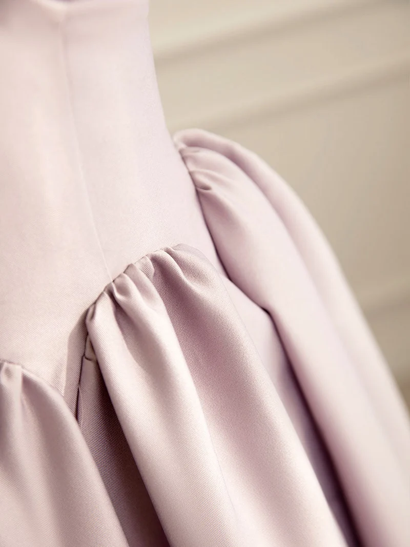 Robe de soirée trapèze élégante en satin taille basse