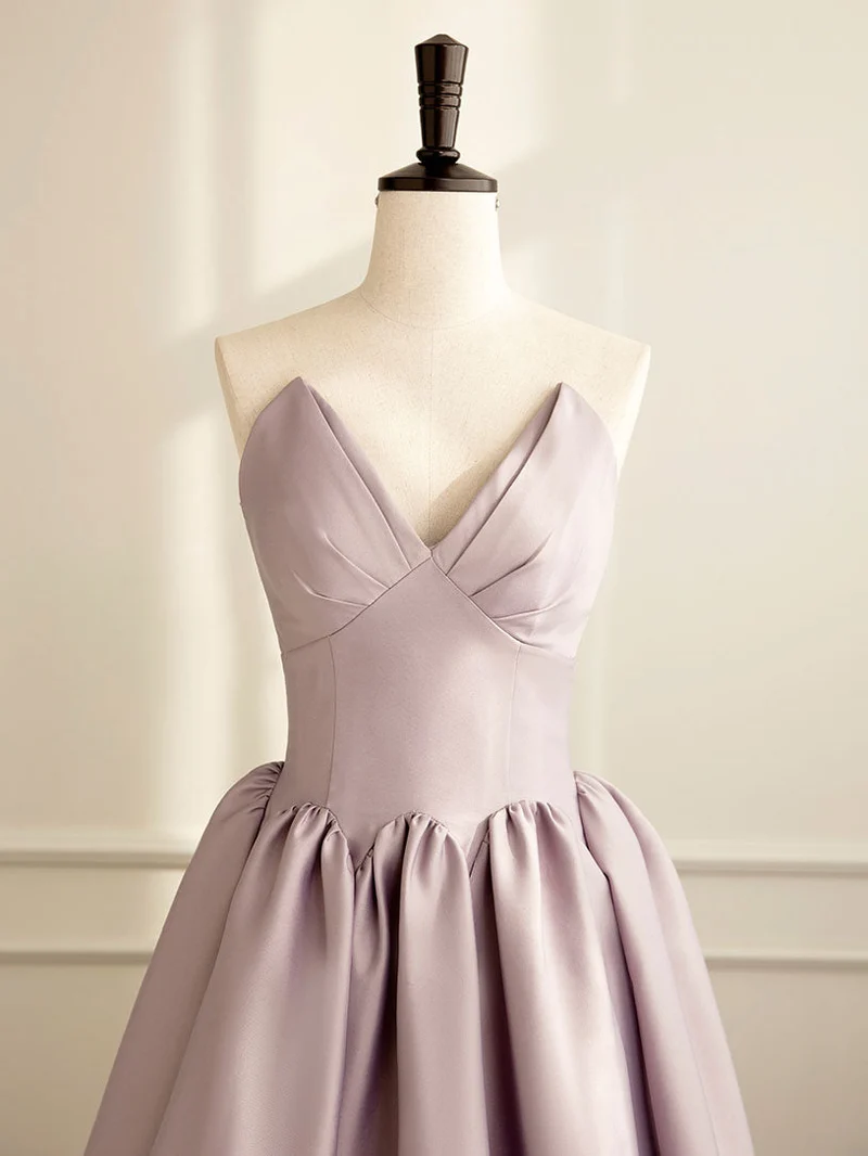 Robe de soirée trapèze élégante en satin taille basse