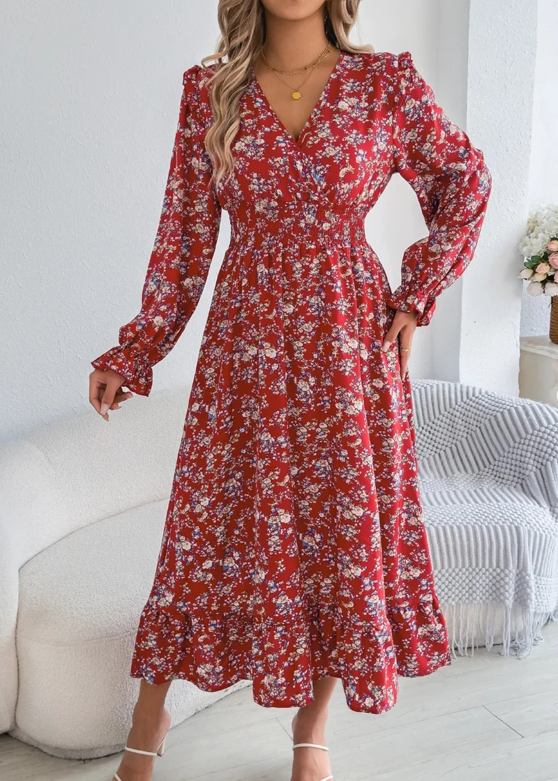 Robe pour femme champetre rouge