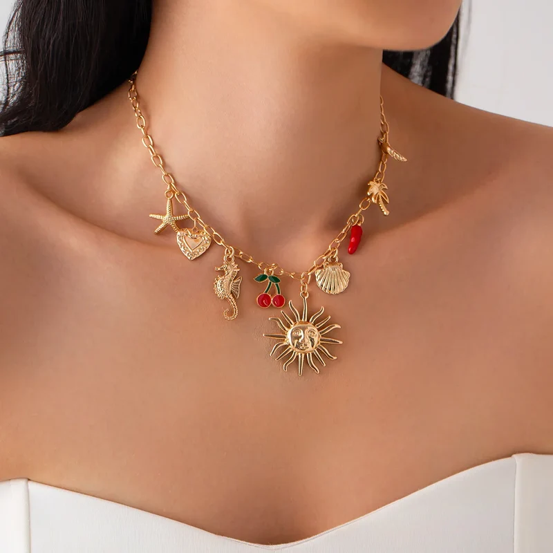 Collier coquillages vintage pour femme