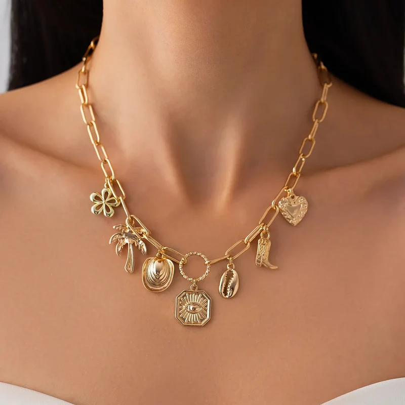 Collier coquillages vintage pour femme