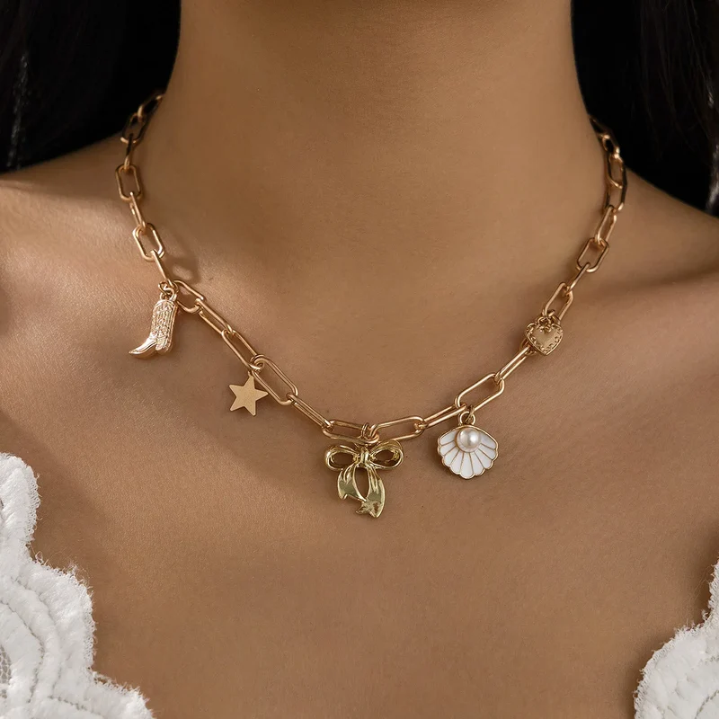 Collier coquillages vintage pour femme
