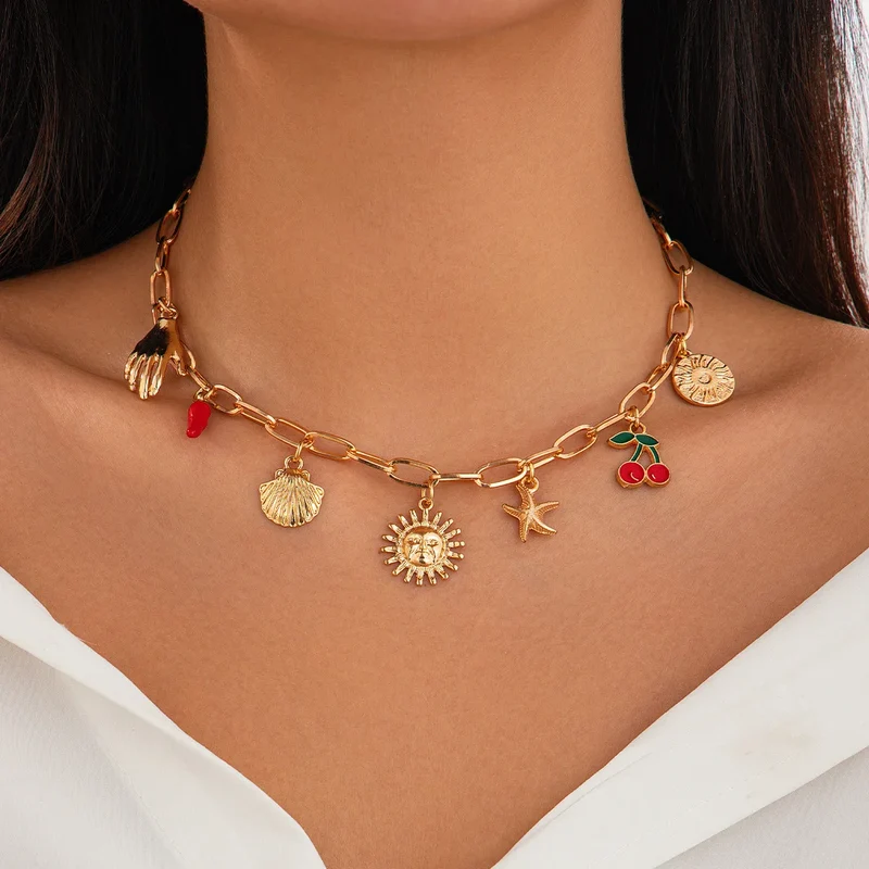 Collier coquillages vintage pour femme