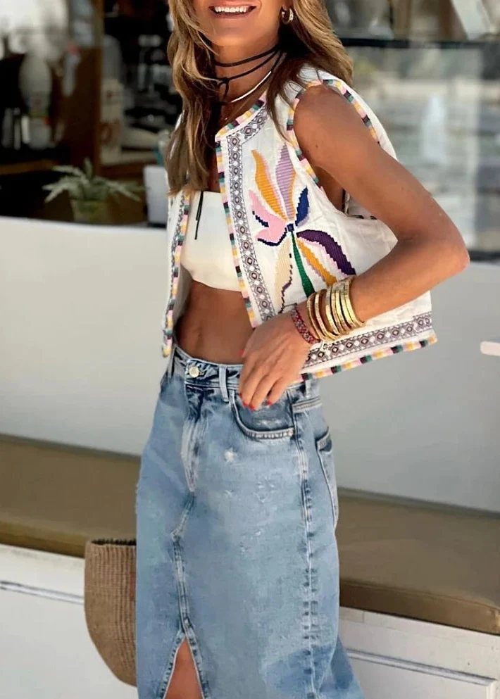 Veste sans manche bohème chic