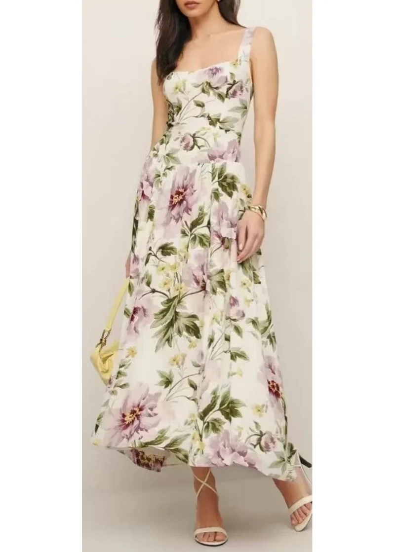 Robe blanche romantique longue