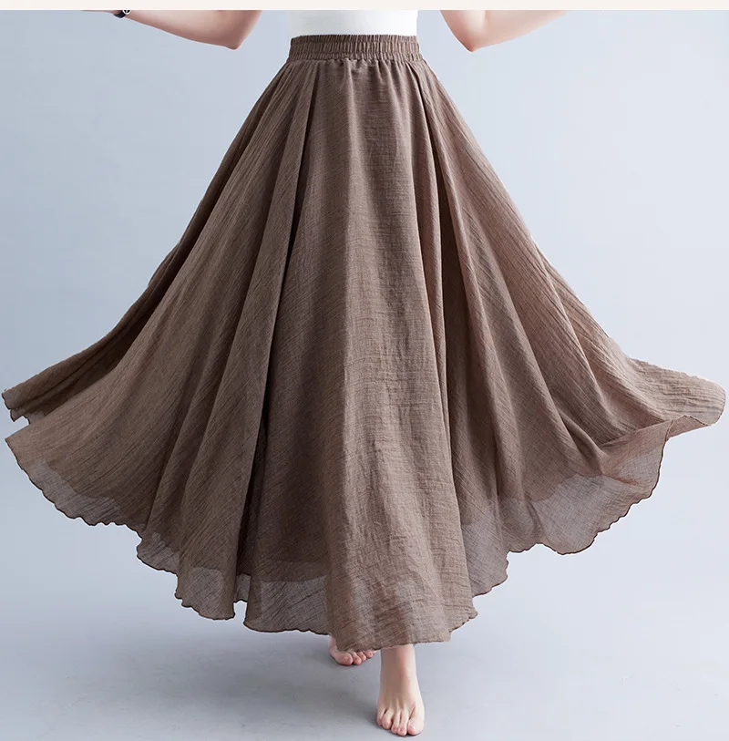 Jupe longue marron pour femme