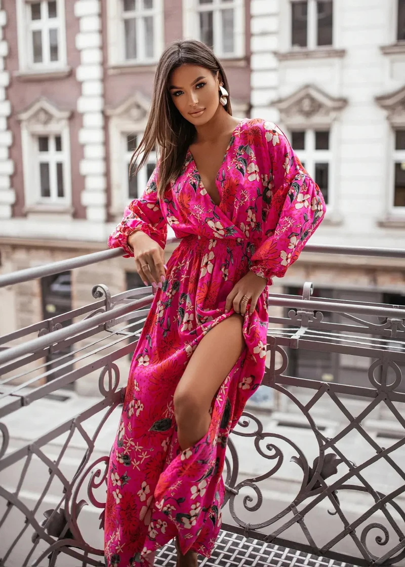 Robe tendance vintage pour femme rose