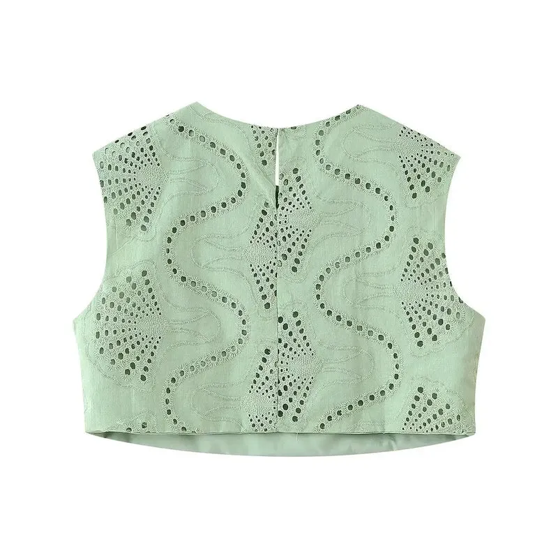 Ensemble jupe et top élégant chic brodé pour femme