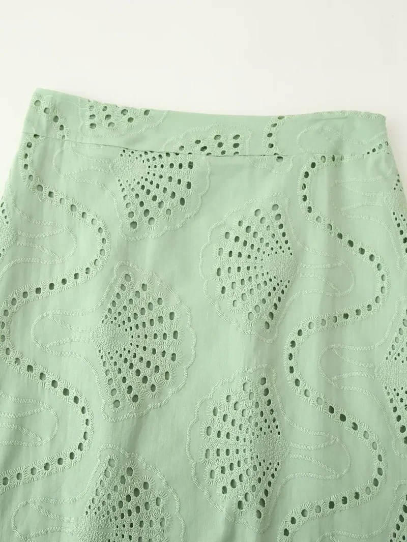 Ensemble jupe et top élégant chic brodé pour femme