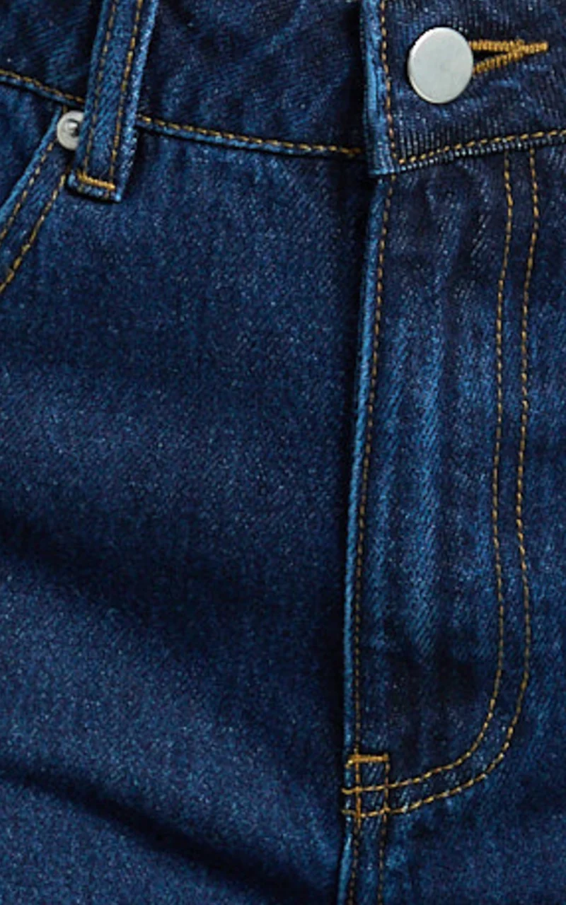 Abbie Jeans - Mid Rise Straight Leg Recycled Denim Jeans in Indigo Wash