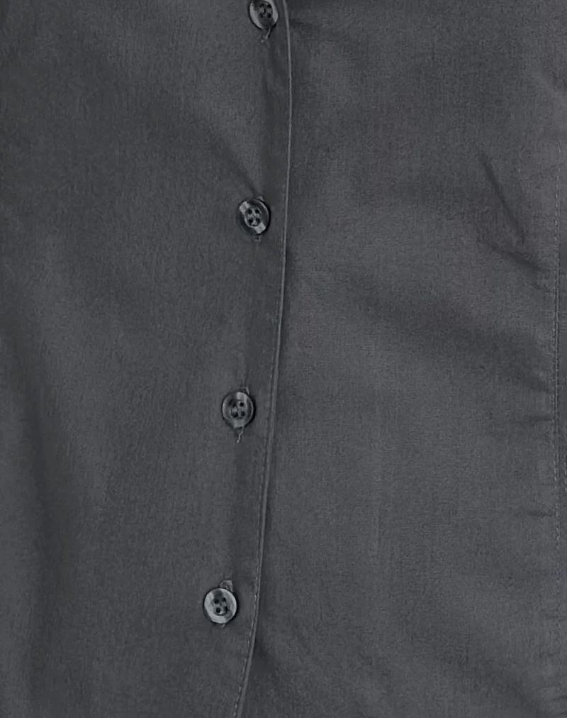 Chemisier dos nu boutonné Mikanu, gris anthracite