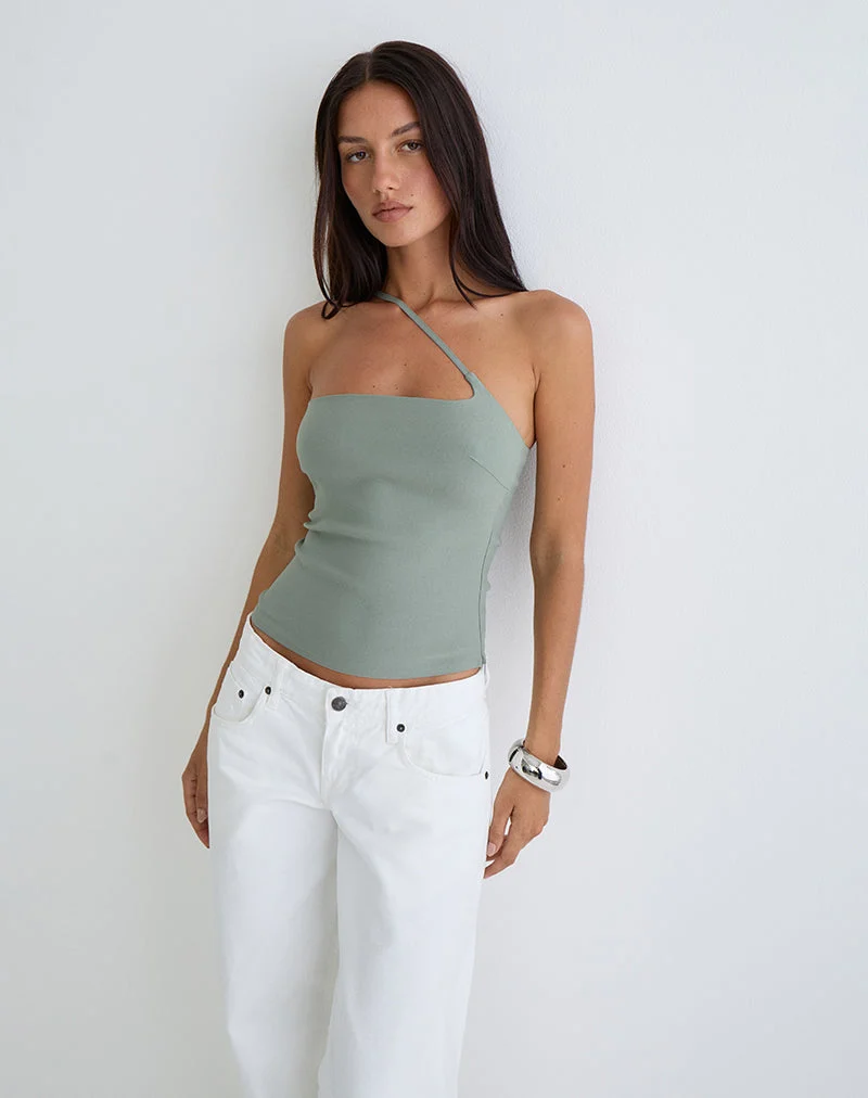 Top asymétrique Kacya en gris
