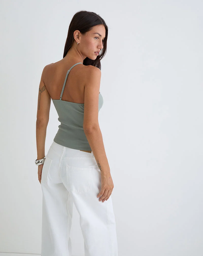 Top asymétrique Kacya en gris