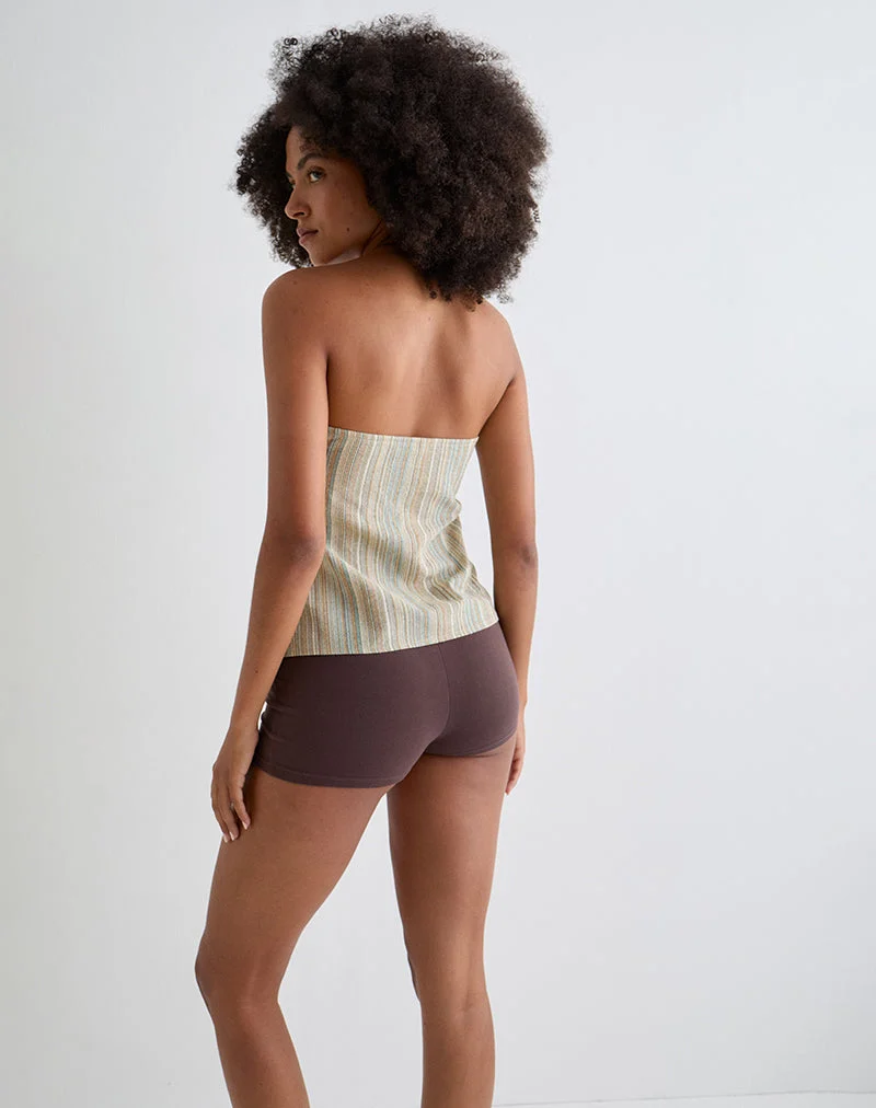 Hisana Bandeau Top in Stripe Yellow