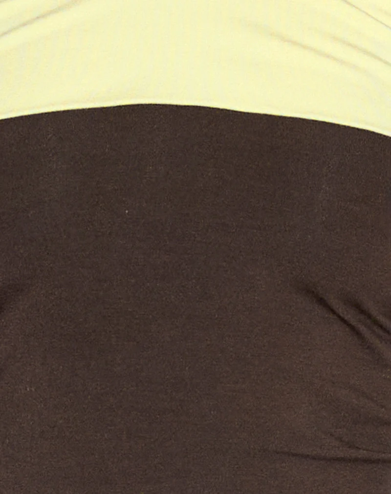 Short Sea Foldover en brun chocolat et citron