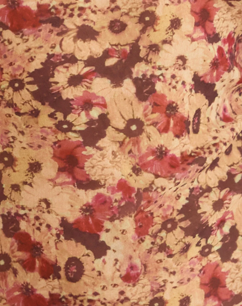 Mini robe Jovia en mousseline de soie Rusty Flower