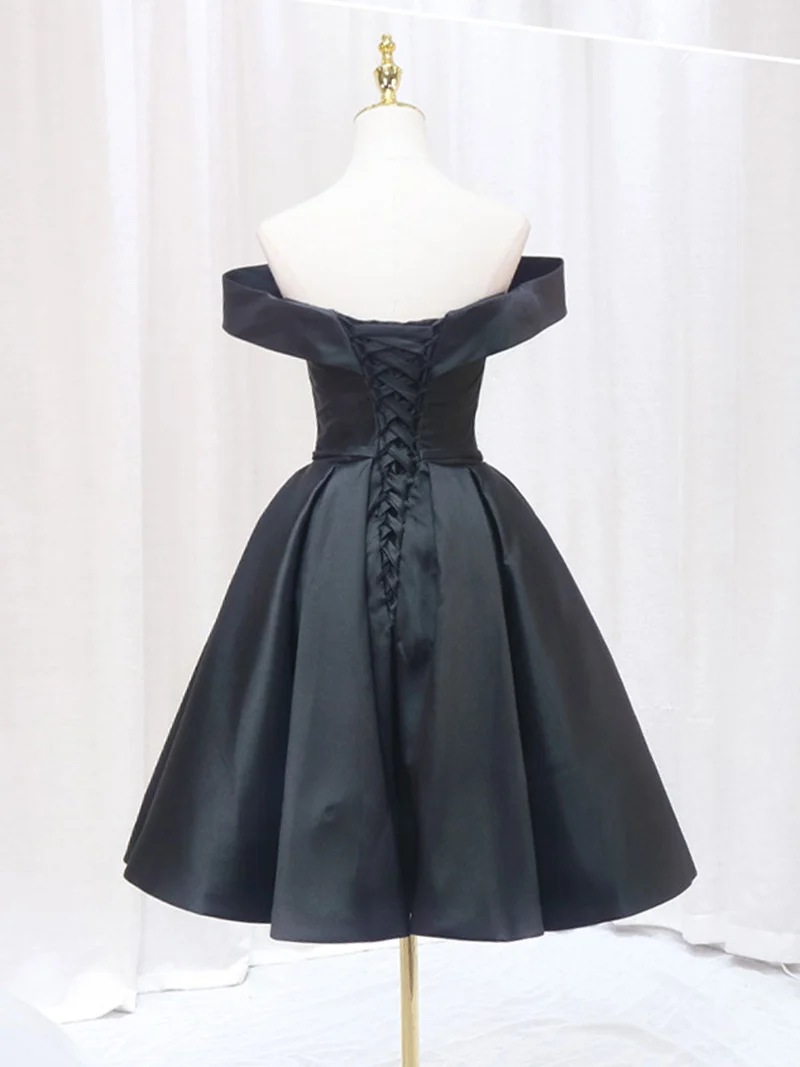 Robe courte noire de style années 50, robe de soirée vintage, robes de demoiselle d'honneur
