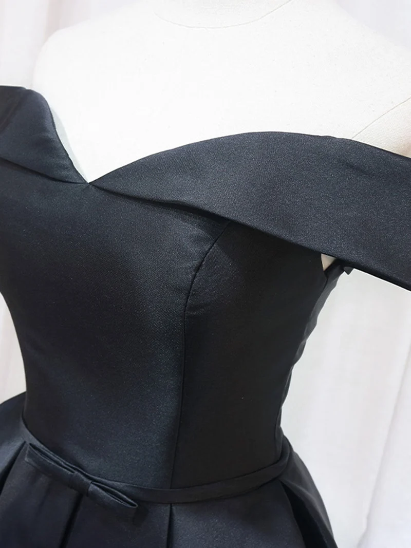 Robe courte noire de style années 50, robe de soirée vintage, robes de demoiselle d'honneur