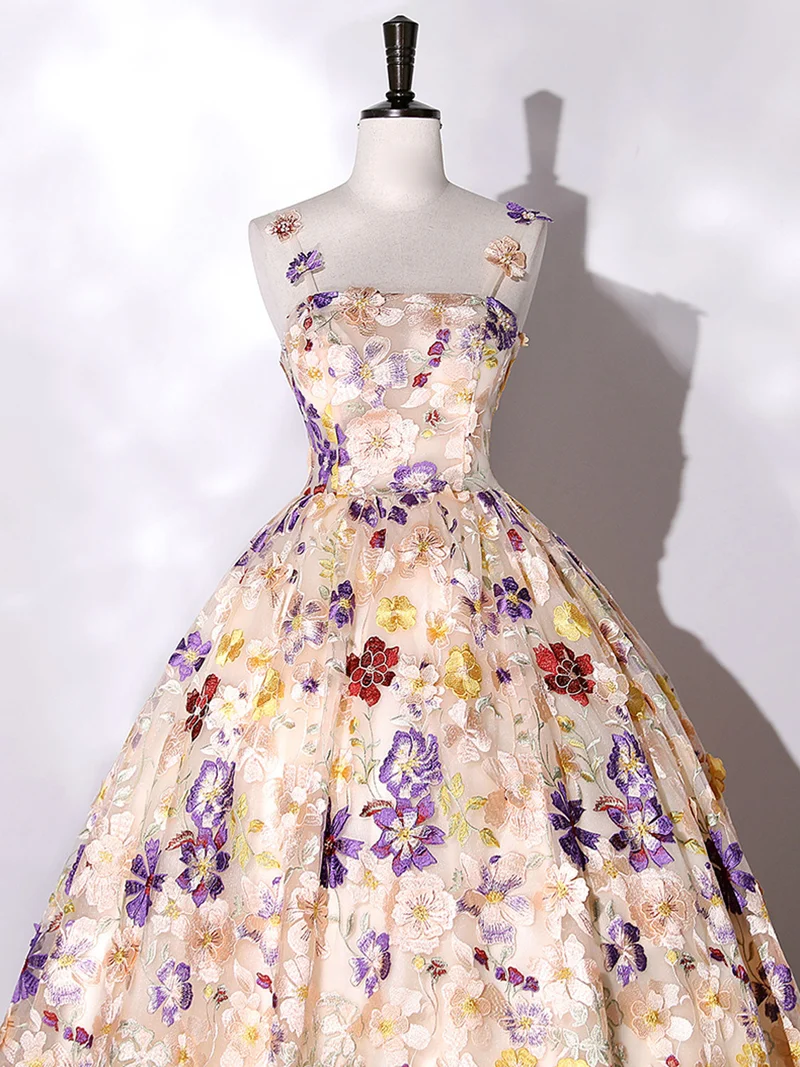Robe de bal florale à bretelles Spaghetti douce robe de Quinceanera robe douce 16