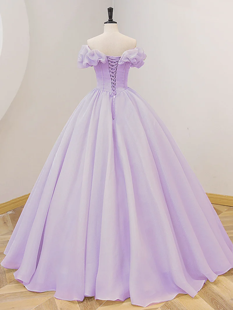 Robe de Quinceanera Lilas à épaules dénudées Princesse Disney