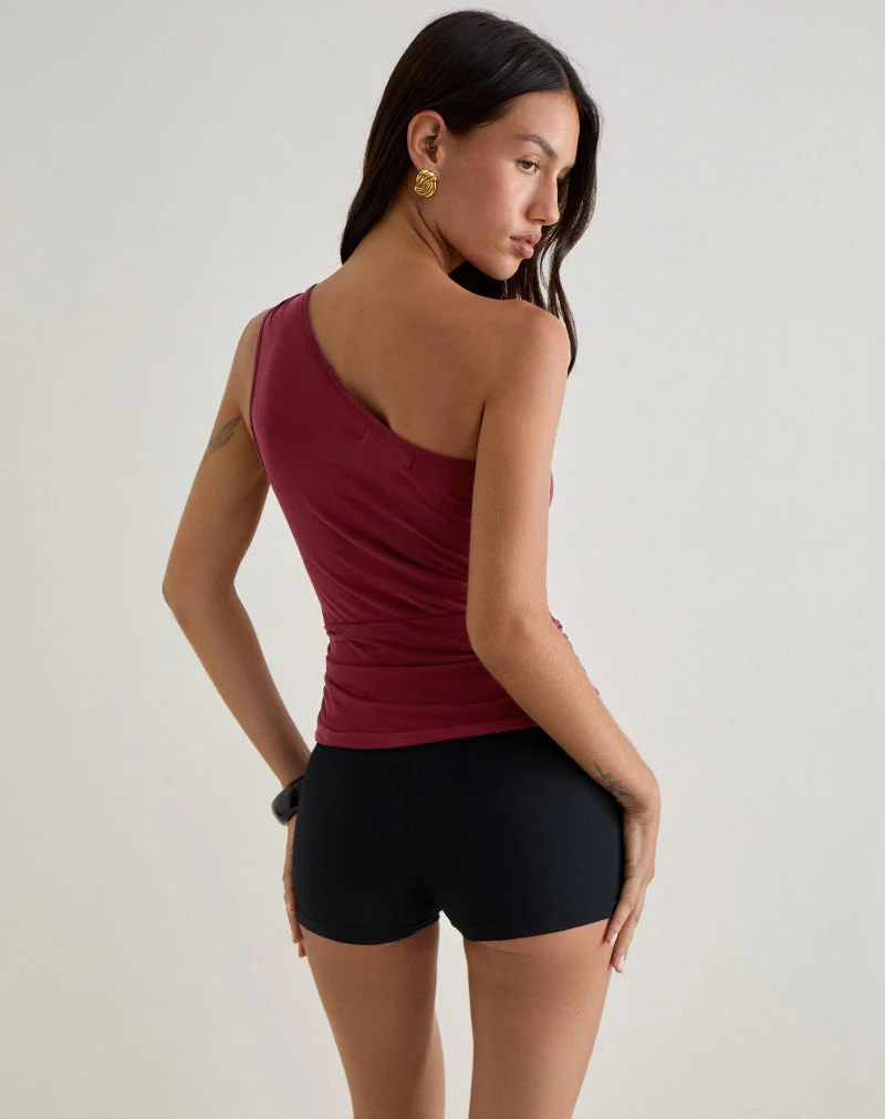 Arika - Top asymétrique à découpes en cupro - Bourgogne