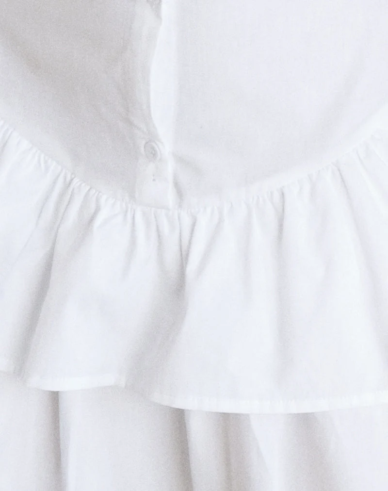 Movan - Mini robe à taille basse en blanc
