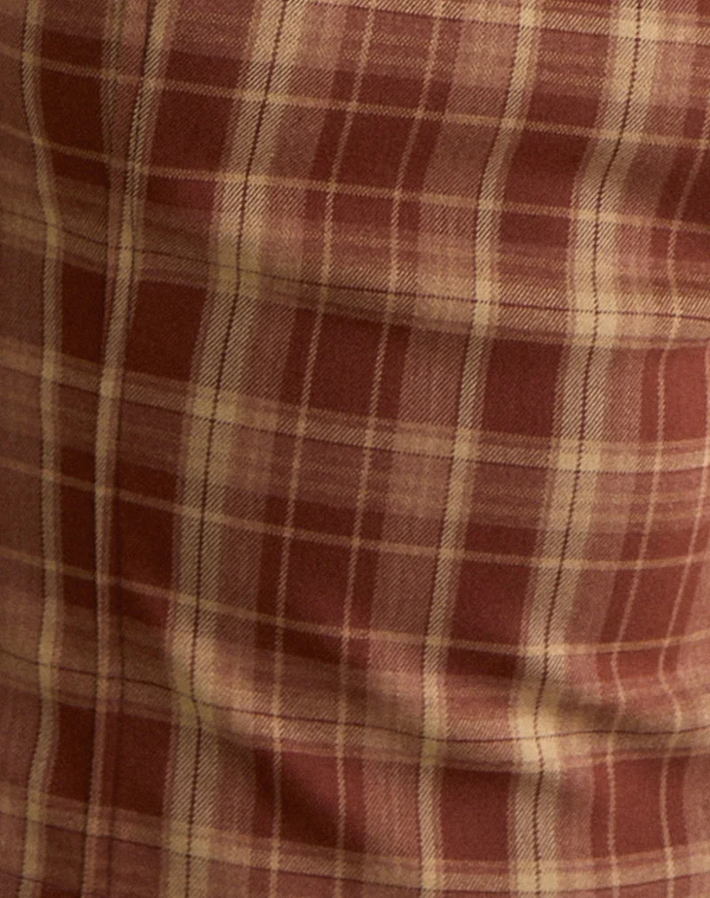 Felia Tie Back Top in Red Check