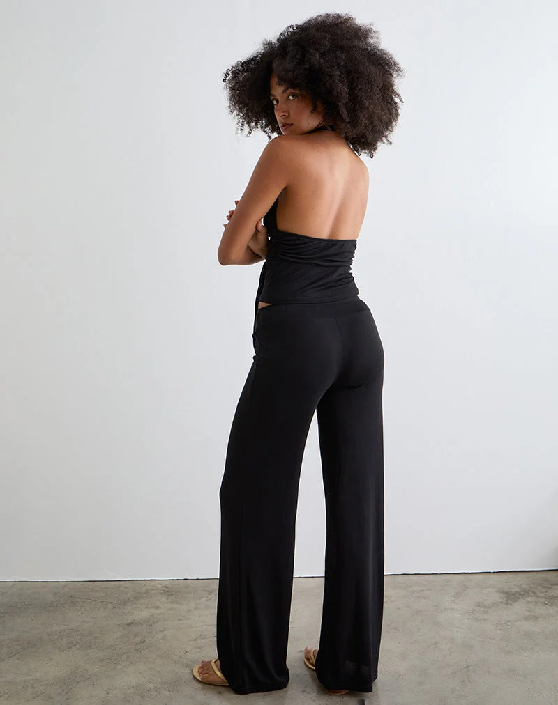 Pantalon Donata en noir avec ceinture