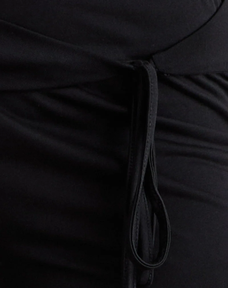 Pantalon Donata en noir avec ceinture