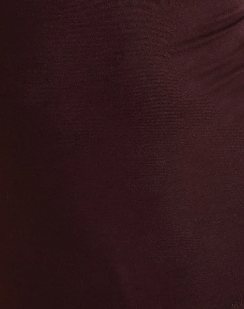 Sadra Halter Top in Rayon Jersey Bitter Chocolate